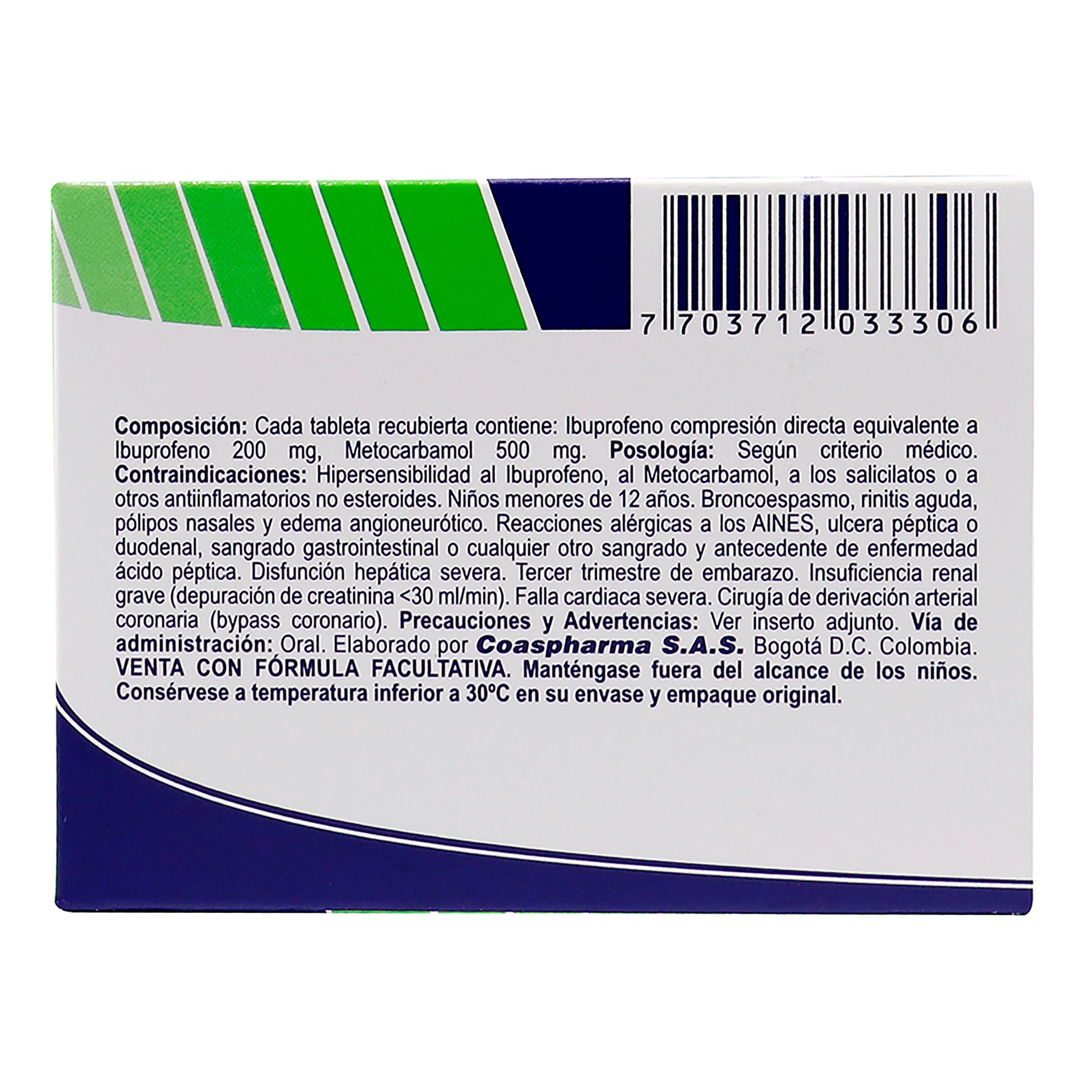 IBUPROFENO+METOCARBAMOL 200mg/500mg TABLETAS - Imagen 2