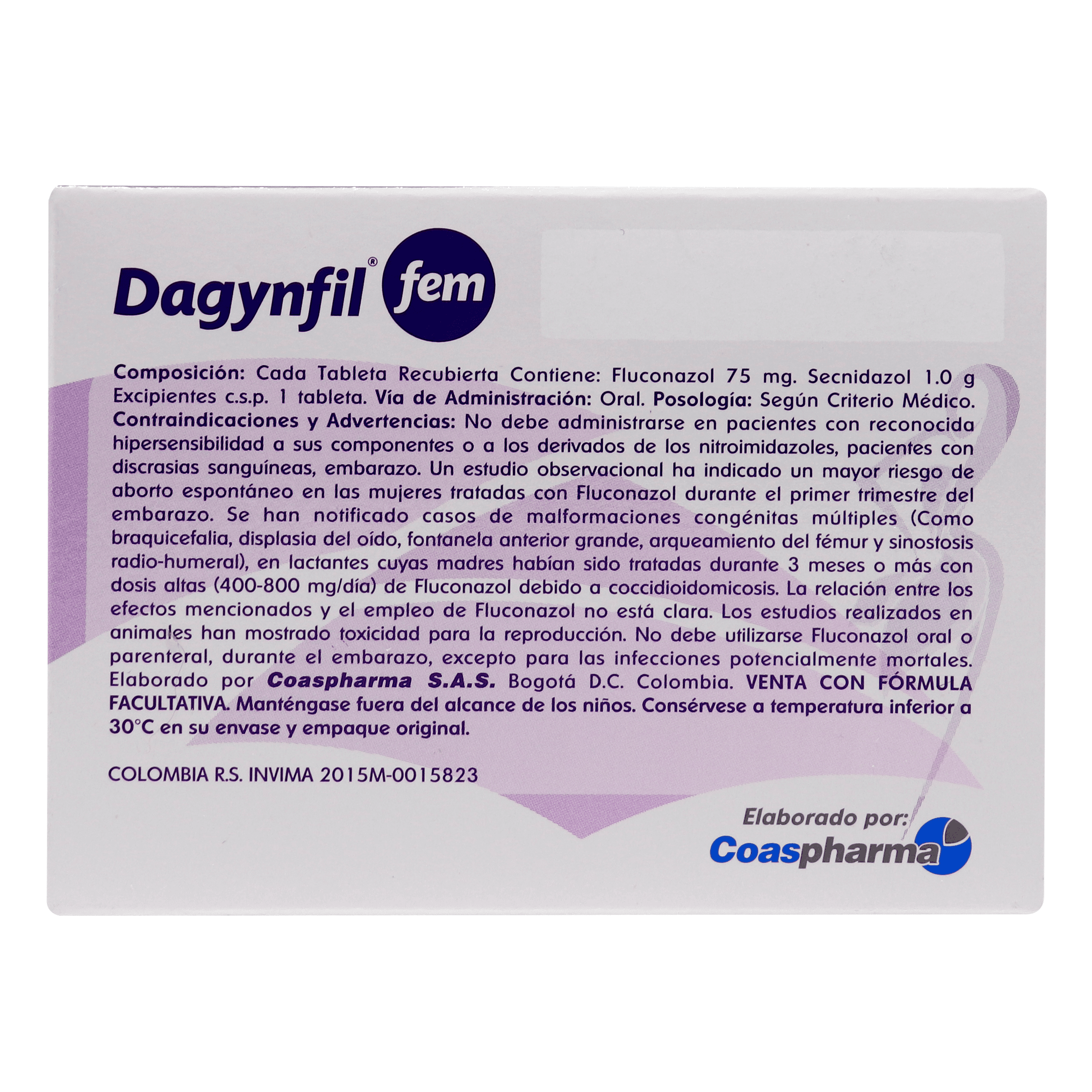 DAGYNFIL FEM X 4 TABLETAS RECUBIERTAS - Imagen 3